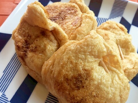 新玉ねぎ入り☆油揚げの納豆キムチ包み焼き